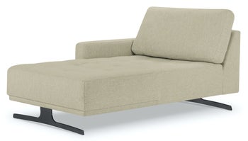 Szezlong beżowy nogi czarne 100x164 cm – obraz-1