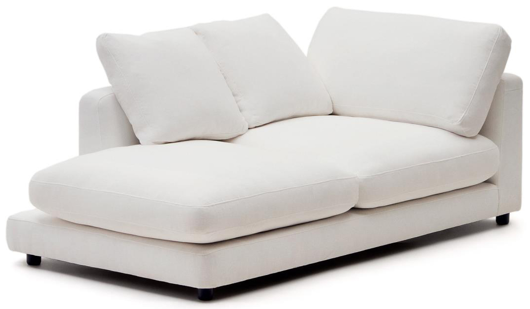 Szezlong do salonu skandynawski tapicerowany biały lewy 105x193 cm – obraz-1