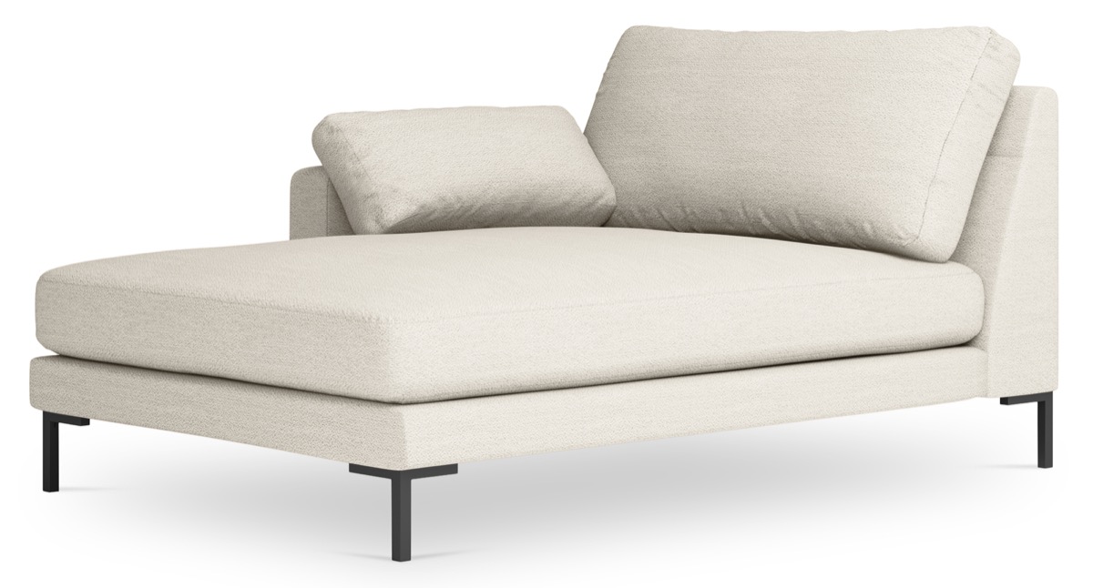 Szezlong beżowy nogi czarne 104x160 cm – obraz-1