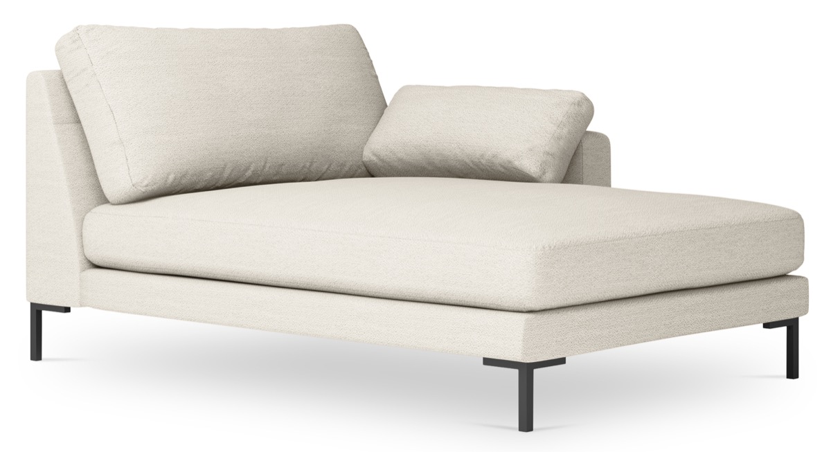 Szezlong beżowy nogi czarne 104x160 cm – obraz-1