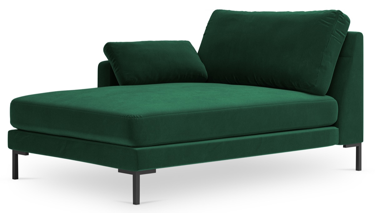 Szezlong zielony nogi czarne 104x160 cm – obraz-1