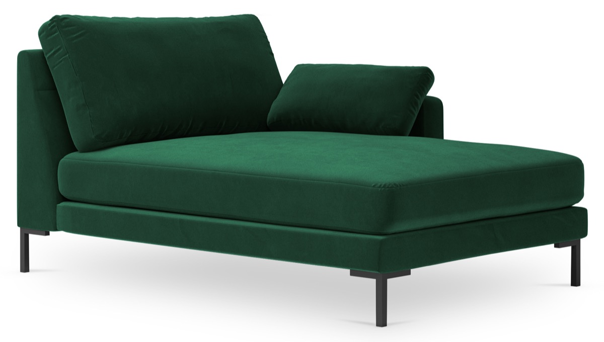 Szezlong zielony nogi czarne 104x160 cm – obraz-1
