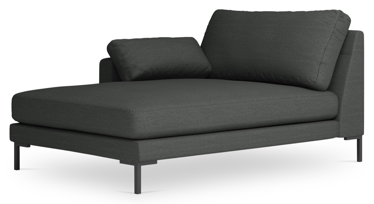 Szezlong szary nogi czarne 104x160 cm – obraz-1