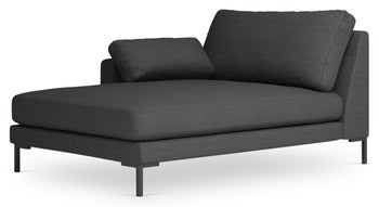 Szezlong szary nogi czarne 104x160 cm – obraz-1