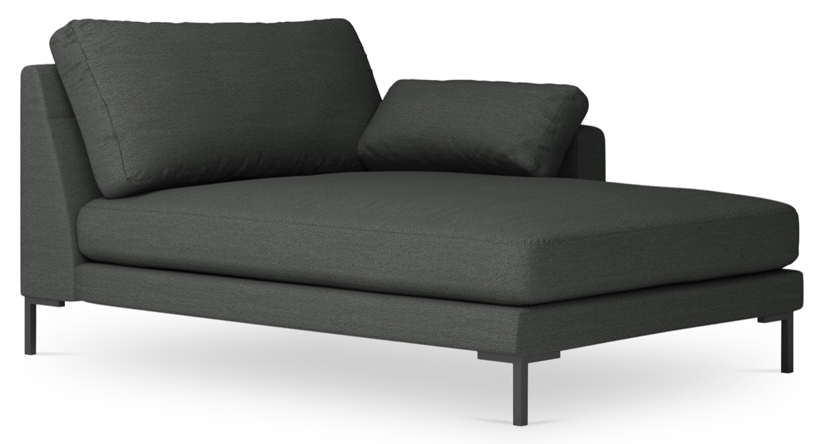 Szezlong szary nogi czarne 104x160 cm – obraz-1