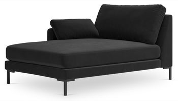 Szezlong czarny nogi czarne 104x160 cm – obraz-1