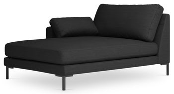 Szezlong czarny nogi czarne 104x160 cm – obraz-1