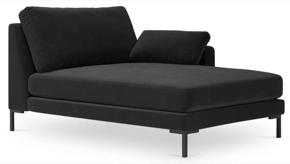 Szezlong czarny nogi czarne 104x160 cm – obraz-1