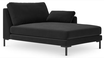 Szezlong czarny nogi czarne 104x160 cm – obraz-1