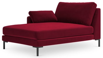 Szezlong czerwony nogi czarne 104x160 cm – obraz-1