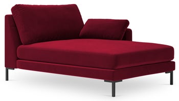 Szezlong czerwony nogi czarne 104x160 cm – obraz-1