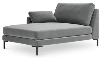 Szezlong szary nogi czarne 104x160 cm – obraz-1