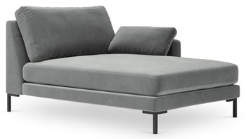 Szezlong szary nogi czarne 104x160 cm – obraz-1