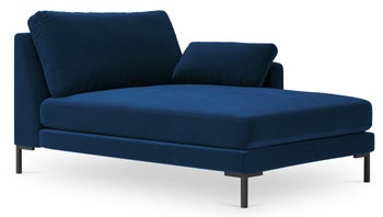 Szezlong niebieski nogi czarne 104x160 cm – obraz-1
