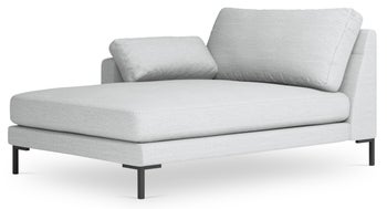 Szezlong srebrny nogi czarne 104x160 cm – obraz-1