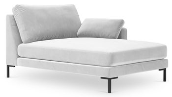 Szezlong srebrny nogi czarne 104x160 cm – obraz-1