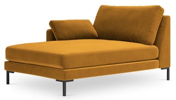 Szezlong złoty nogi czarne 104x160 cm – obraz-1