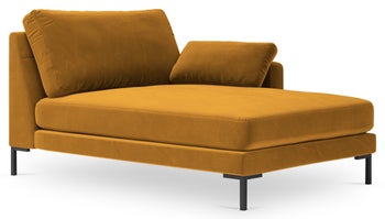 Szezlong złoty nogi czarne 104x160 cm – obraz-1