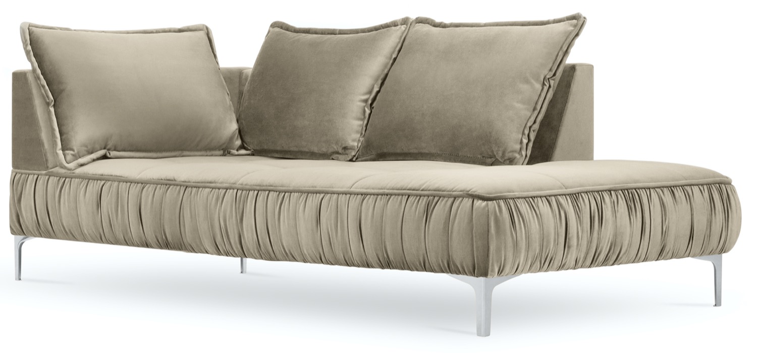 Szezlong metalowy beżowy 98x213 cm – obraz-1