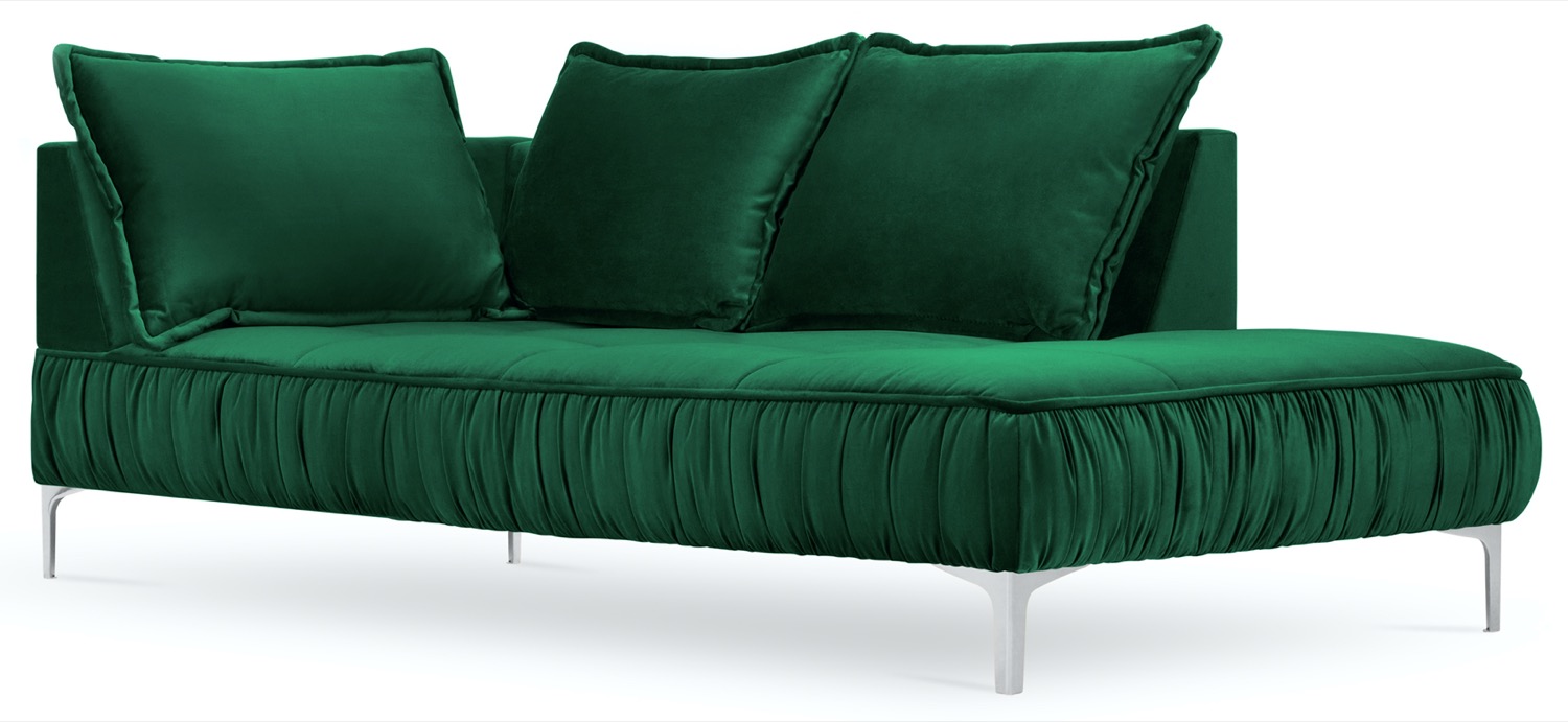 Szezlong metalowy zielony 98x213 cm – obraz-1