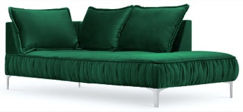 Szezlong metalowy zielony 98x213 cm – obraz-1