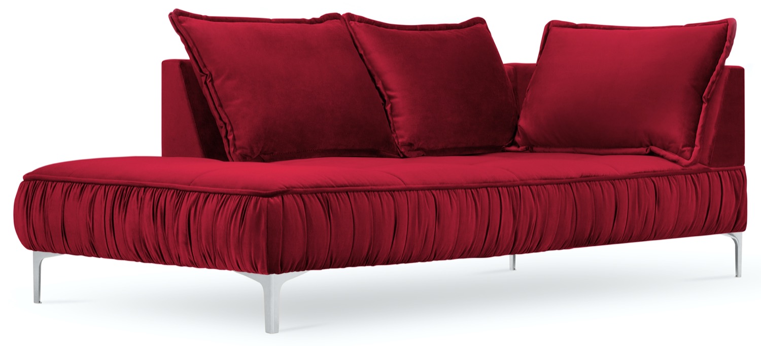 Szezlong metalowy czerwony 98x213 cm – obraz-1