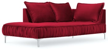 Szezlong metalowy czerwony 98x213 cm – obraz-1