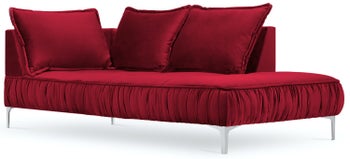 Szezlong metalowy czerwony 98x213 cm – obraz-1