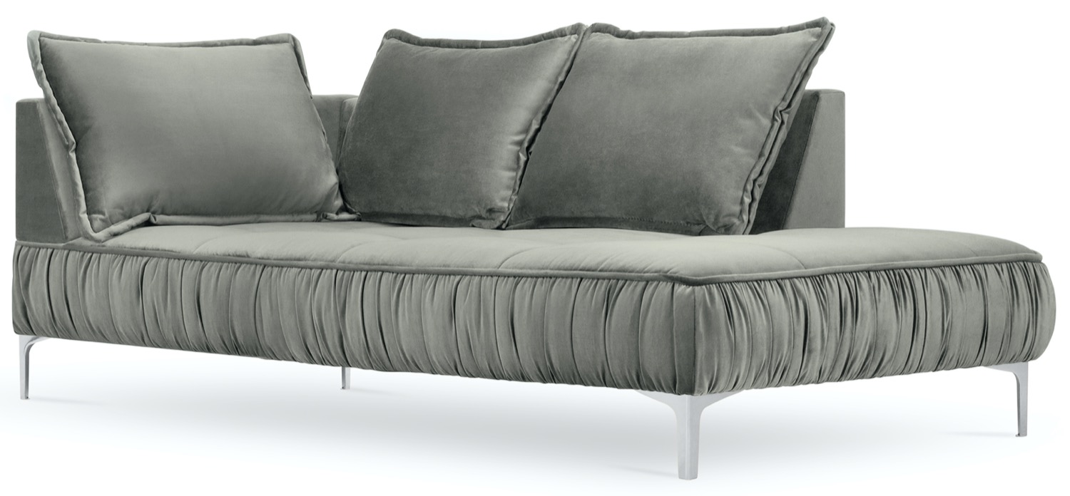 Szezlong metalowy szary 98x213 cm – obraz-1