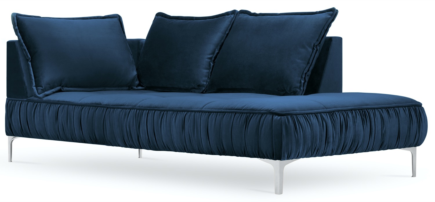 Szezlong metalowy niebieski 98x213 cm – obraz-1