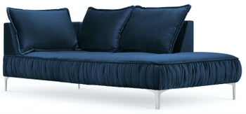 Szezlong metalowy niebieski 98x213 cm – obraz-1