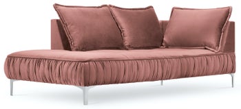 Szezlong metalowy różowy 98x213 cm – obraz-1