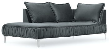 Szezlong metalowy szary 98x213 cm – obraz-1