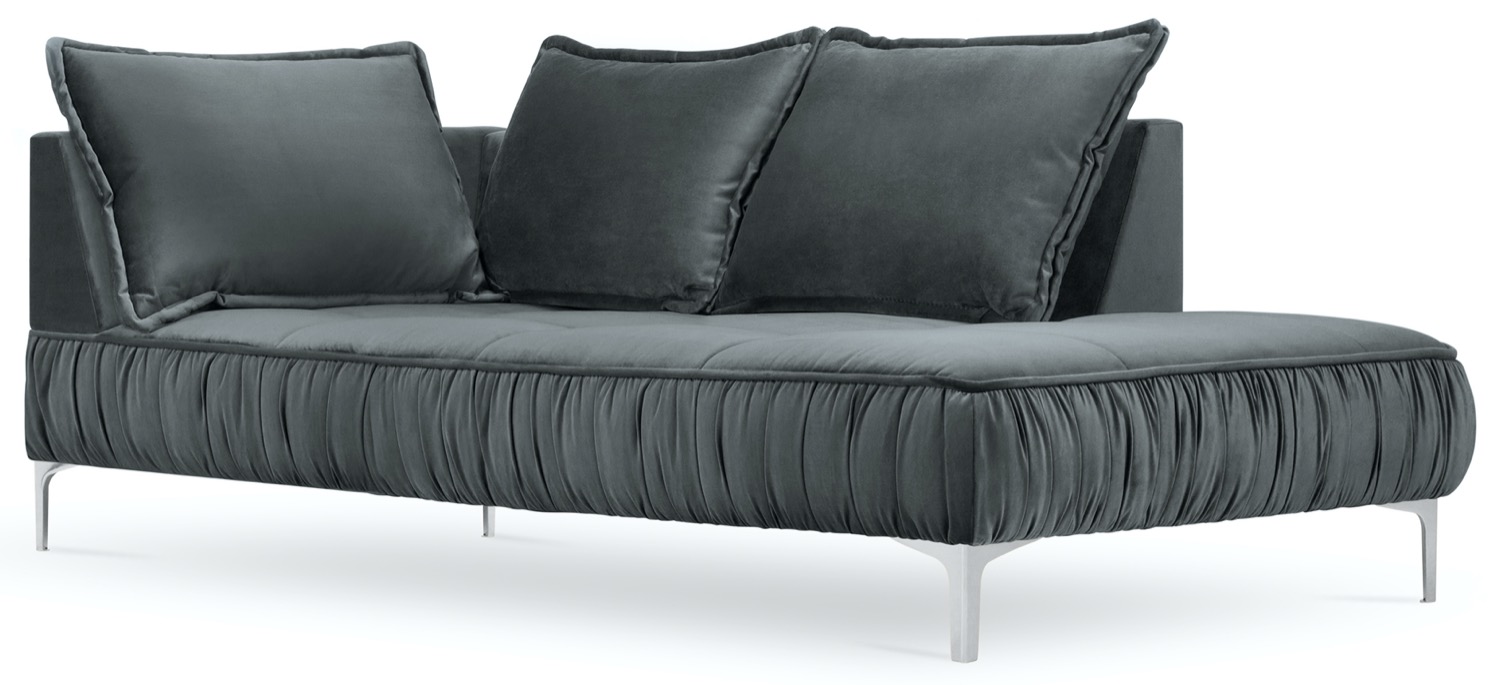 Szezlong metalowy szary 98x213 cm – obraz-1