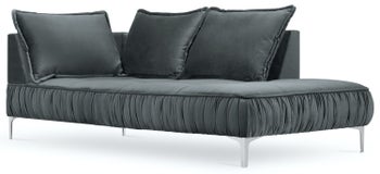 Szezlong metalowy szary 98x213 cm – obraz-1