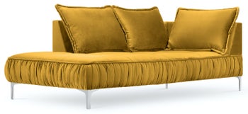 Szezlong metalowy żółty 98x213 cm – obraz-1