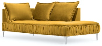 Szezlong metalowy żółty 98x213 cm – obraz-1