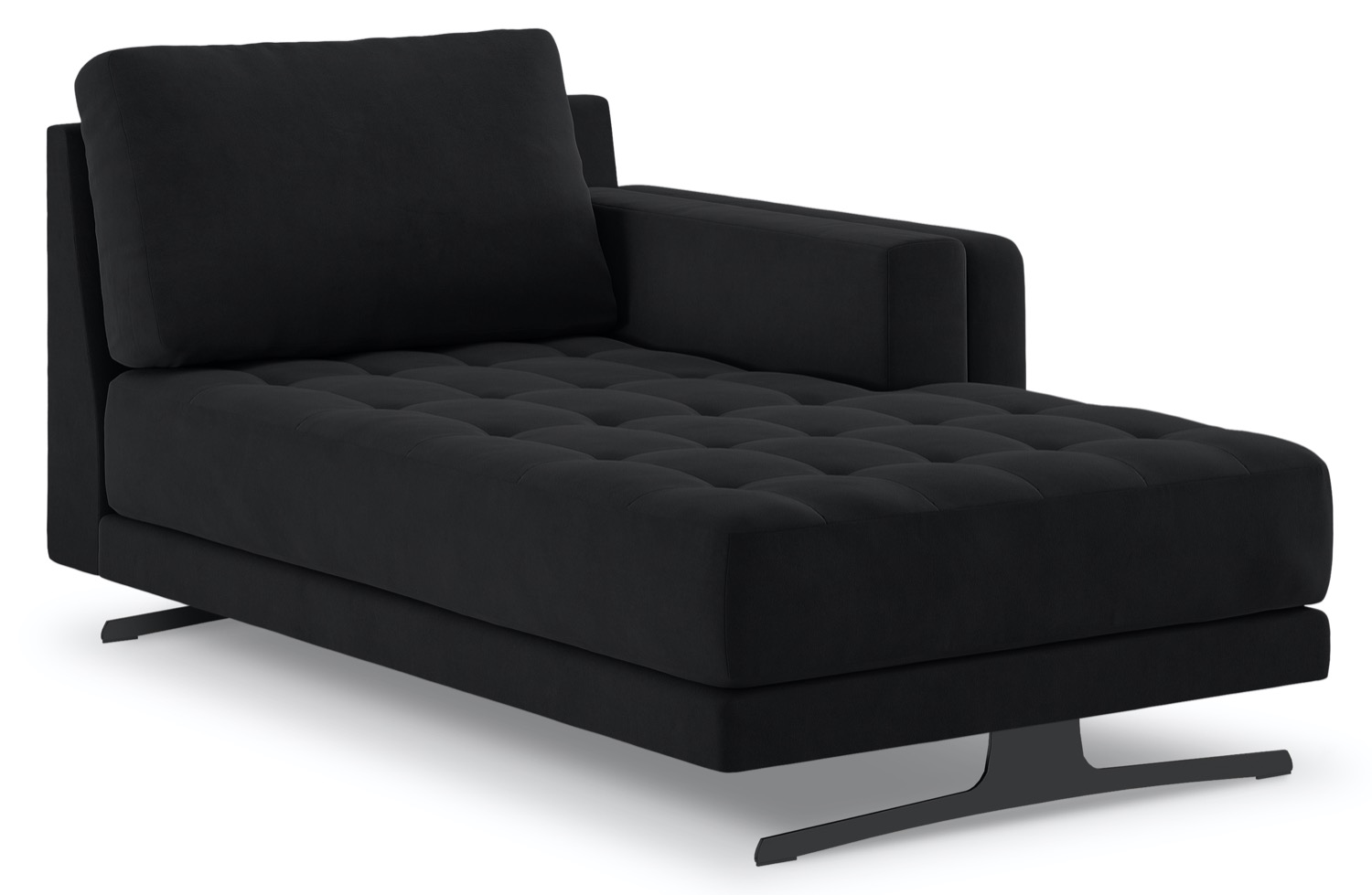 Szezlong Kelso 98x164 cm czarny nogi czarne prawy – obraz-1