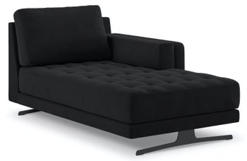 Szezlong Kelso 98x164 cm czarny nogi czarne prawy – obraz-1