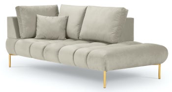 Szezlong beżowy nogi złote 102x216 cm – obraz-1