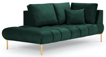 Szezlong zielony nogi złote 102x216 cm – obraz-1