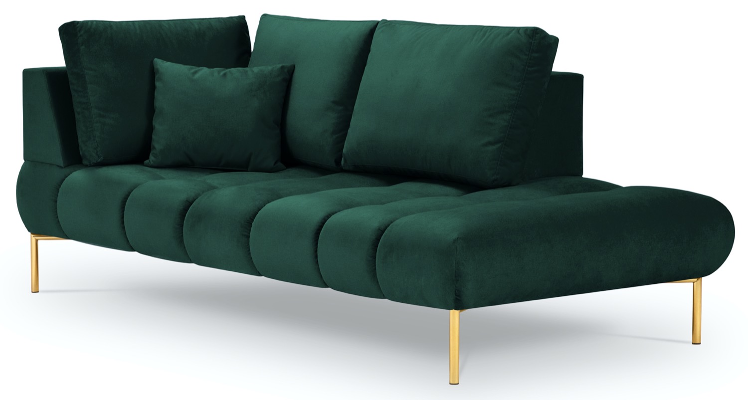 Szezlong zielony nogi złote 102x216 cm – obraz-1