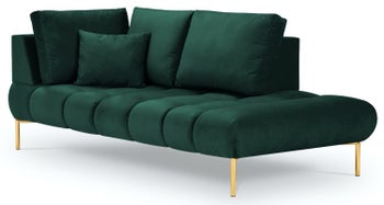 Szezlong zielony nogi złote 102x216 cm – obraz-1