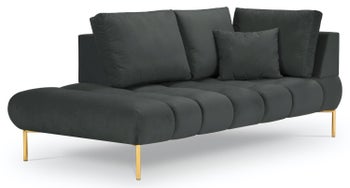 Szezlong szary nogi złote 102x216 cm – obraz-1