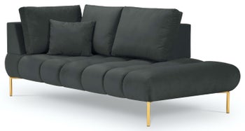 Szezlong szary nogi złote 102x216 cm – obraz-1