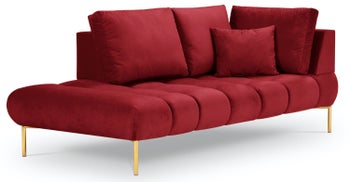 Szezlong czerwony nogi złote 102x216 cm – obraz-1