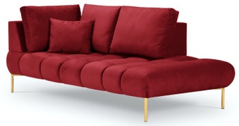 Szezlong czerwony nogi złote 102x216 cm – obraz-1