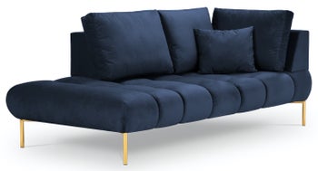 Szezlong niebieski nogi złote 102x216 cm – obraz-1