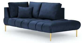 Szezlong niebieski nogi złote 102x216 cm – obraz-1