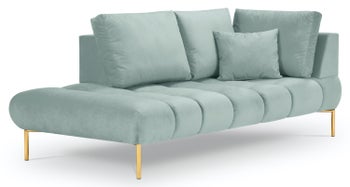 Szezlong zielony nogi złote 102x216 cm – obraz-1